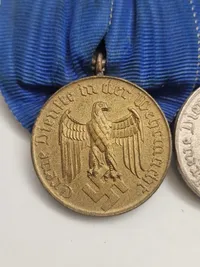 Original 2-fach Ordensspange / Spange Dienstauszeichnung der Wehrmacht