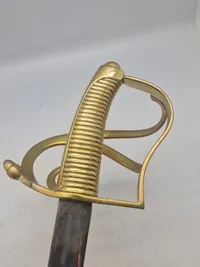 Original dansk Hautboistsabel Model 1831,  stemplet: Slesvigske Jæger Corps 2. Kompagni nr. 6