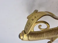Original dansk Hautboistsabel Model 1831,  stemplet: Slesvigske Jæger Corps 2. Kompagni nr. 6