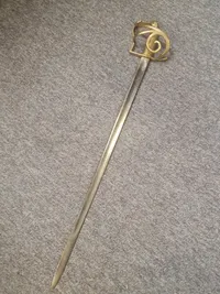 Original dansk Hautboistsabel Model 1831,  stemplet: Slesvigske Jæger Corps 2. Kompagni nr. 6