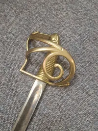 Original dansk Hautboistsabel Model 1831,  stemplet: Slesvigske Jæger Corps 2. Kompagni nr. 6