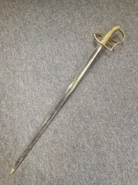 Original dansk Hautboistsabel Model 1831,  stemplet: Slesvigske Jæger Corps 2. Kompagni nr. 6