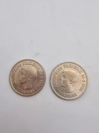 Originale dansk e10-kronemønter udgivet i anledning af Kronprins Frederik X's 18-års fødselsdag den 26. maj 1986.