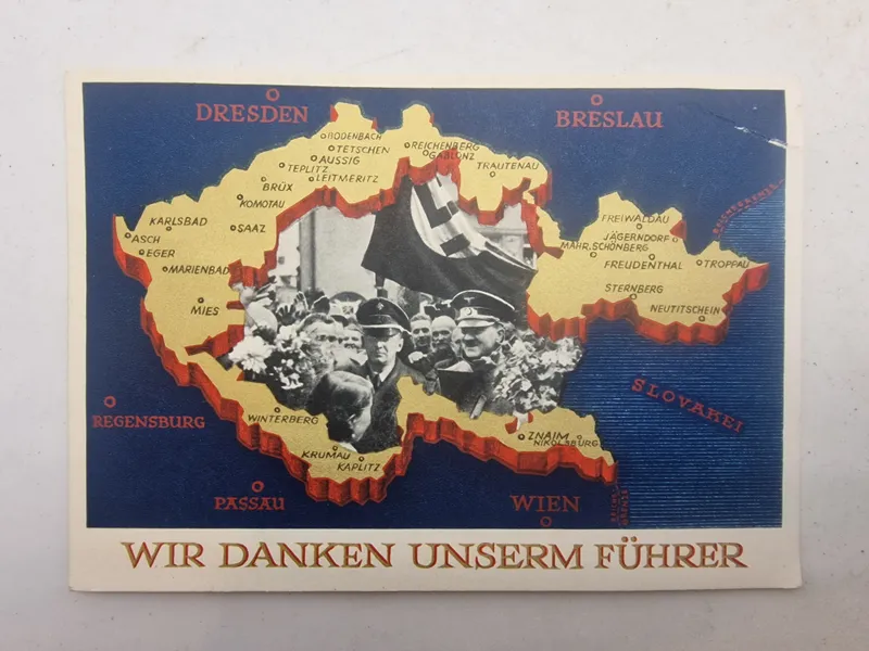 Originalt Tysk WW2 postkort med Hitler