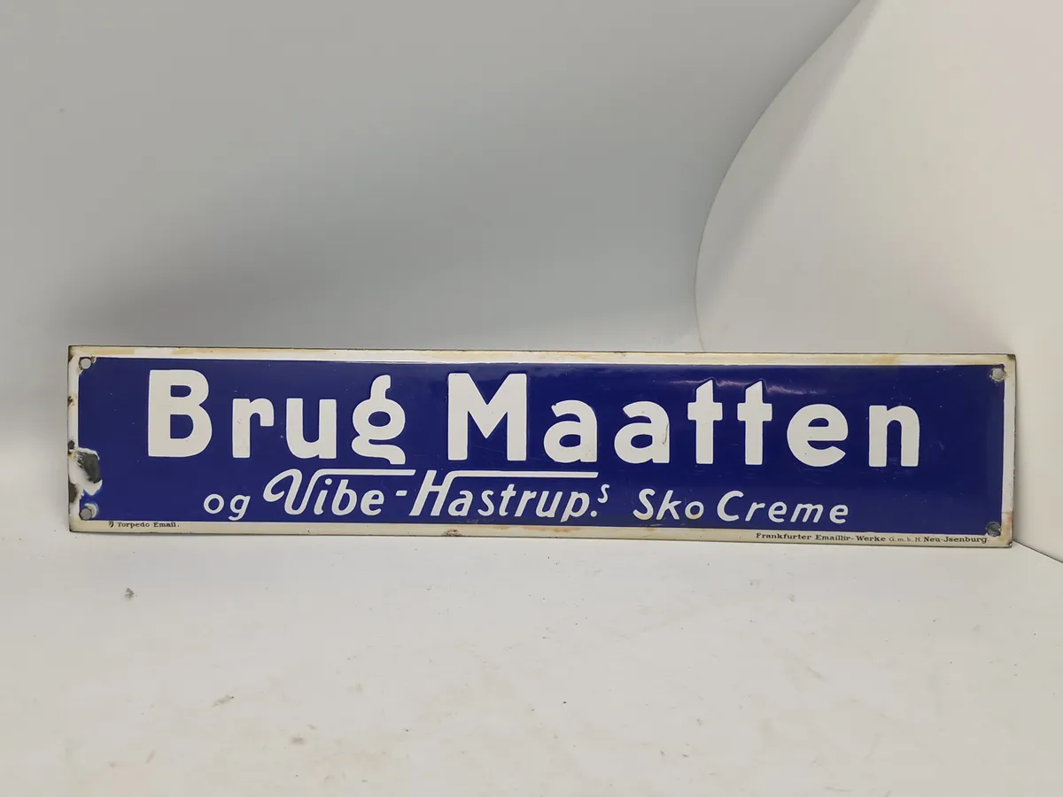 Originalt Emaljeskilt brug måtten