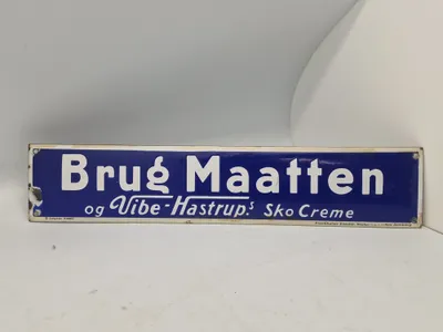 Originalt Emaljeskilt brug måtten