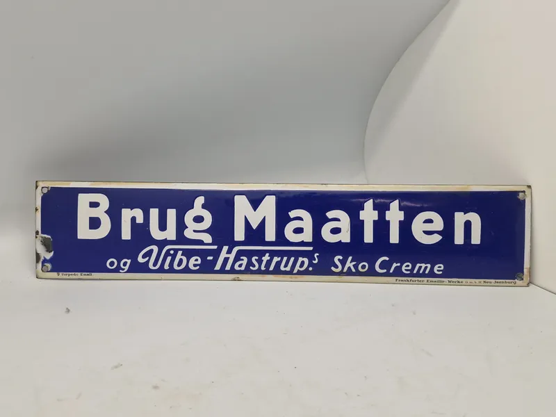 Originalt Emaljeskilt brug måtten