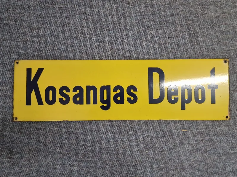 Originalt Dansk emaljeskilt Kosangas Depot