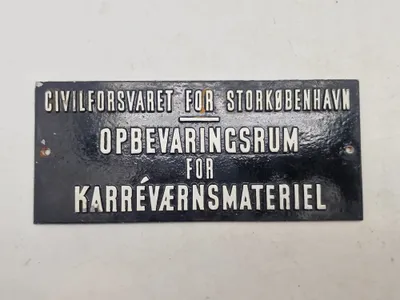Originalt skilt fra Civilforsvaret