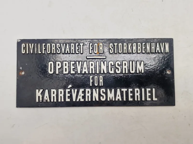 Originalt skilt fra Civilforsvaret