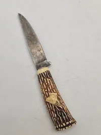 Miniature jagtkniv med greb af ben