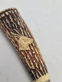 Miniature jagtkniv med greb af ben