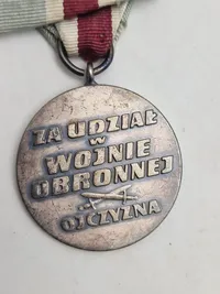 Original "Medalje for deltagelse i forsvarskrigen i 1939" (Polen)