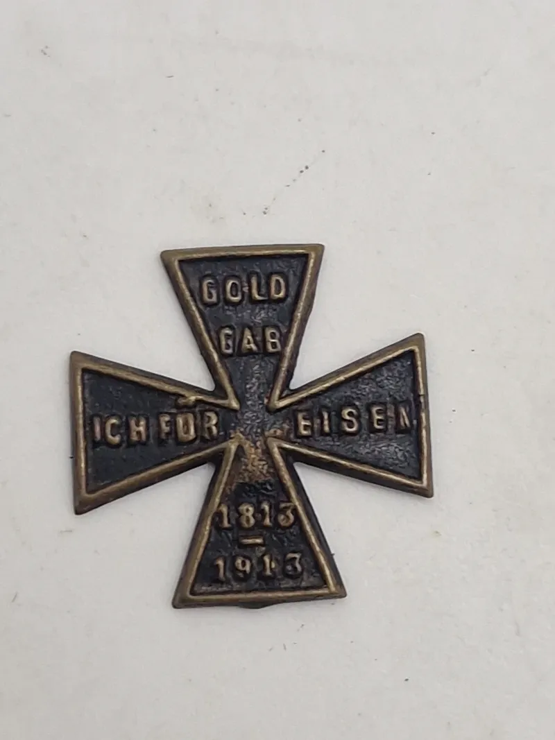 Originalt “Gold Für Eisen” badge - lavet som Jernkors - ww1