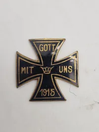 Originalt Patriotika Anhänger Eisernes Kreuz 1914 Gott mit uns