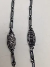 Original tysk Gold for defense. Iron to honor. 1916” and “In Eiserner Zeit 1916” urkæde - ww1 man fik den for at aflevere sit guld til krigsindsatsen
