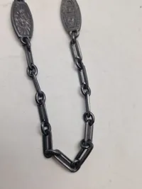 Original tysk Gold for defense. Iron to honor. 1916” and “In Eiserner Zeit 1916” urkæde - ww1 man fik den for at aflevere sit guld til krigsindsatsen