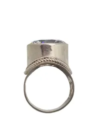 Ring i sterling sølv med stor klar sten 9,60 gram
