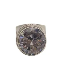 Ring i sterling sølv med stor klar sten 9,60 gram