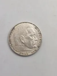 Mønt sølv 2 mark med hagekors 1938 A