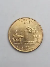 3 forgyldte mønter quarter dollars
