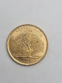 3 forgyldte mønter quarter dollars