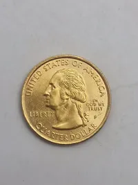 3 forgyldte mønter quarter dollars