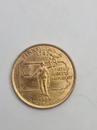 3 forgyldte mønter quarter dollars