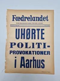Original spiseseddel fra den danske nazistiske avis “Fædrelandet”