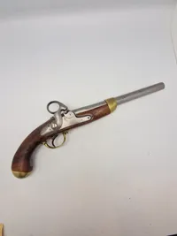 Dansk Ringhanepistol M.1848 Liege i mekanisk topstand