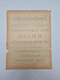 Original spiseseddel fra den danske nazistiske avis “Fædrelandet”
