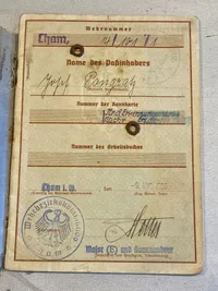 Originalt wehrpas - godt udfyldt