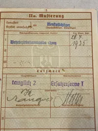 Originalt wehrpas - godt udfyldt