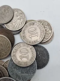 Samling tysk mønter, flere af sølv