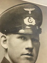 Stort originalt portrætfotos af tysk officer