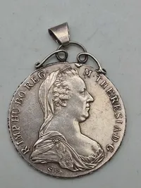 Original 1 Thaler - Maria Theresia af sølv, omlevet til smykke