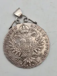 Original 1 Thaler - Maria Theresia af sølv, omlevet til smykke