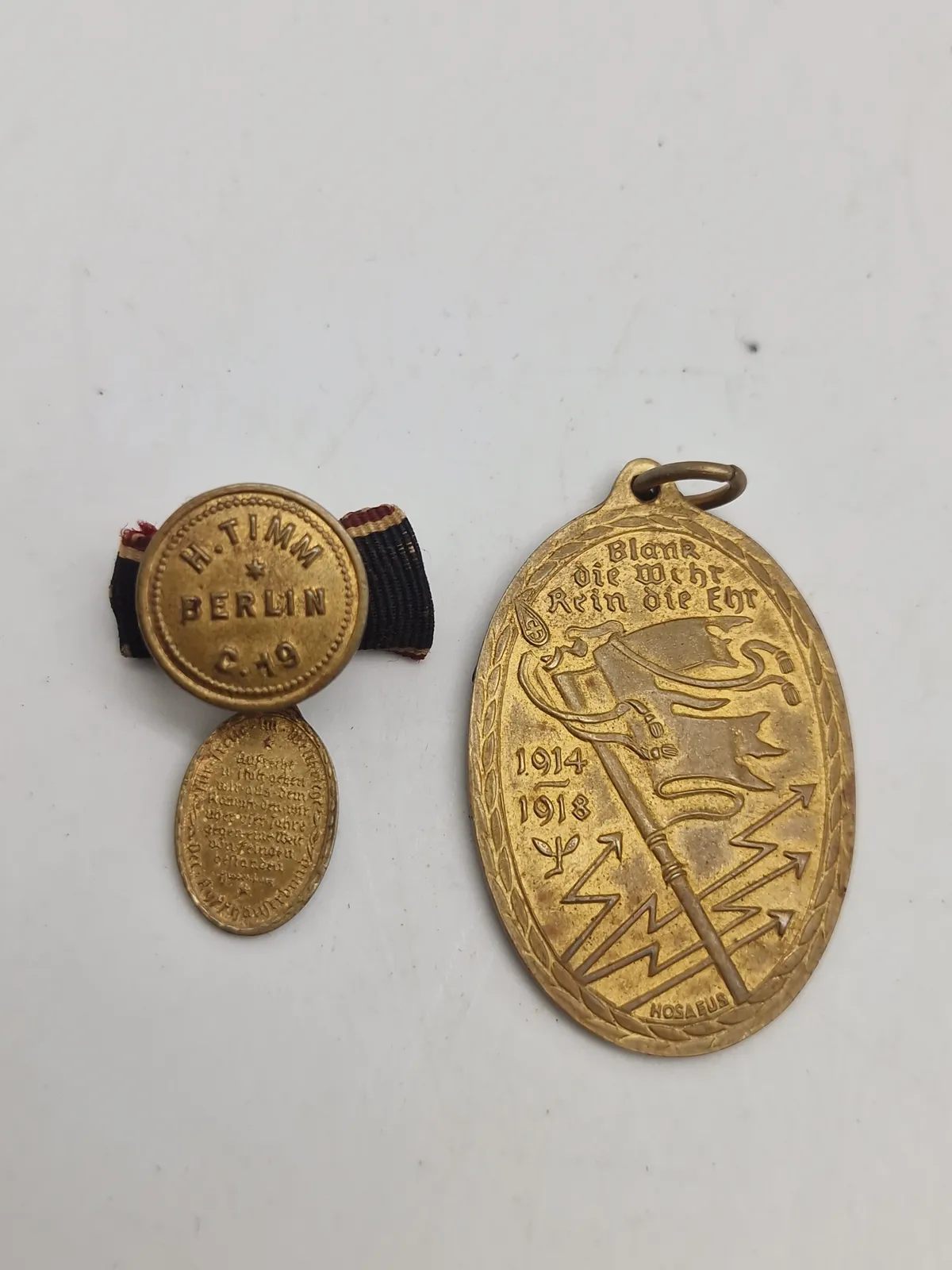 Original German Kyffhauser Veterans Association 1914 1918 Medal and pin
