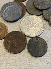 Lot originale tyske mønter - ww2