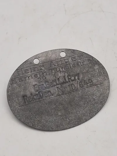 Originalt tysk ww1 erkennungsmarke