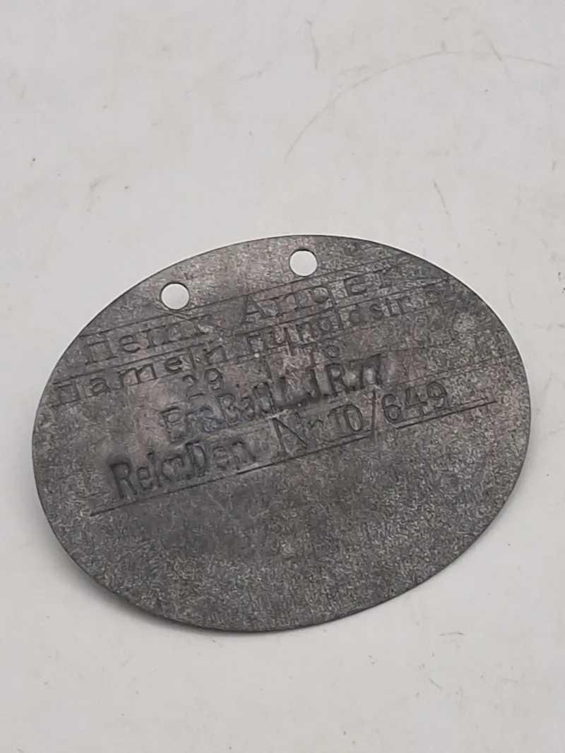 Originalt tysk ww1 erkennungsmarke