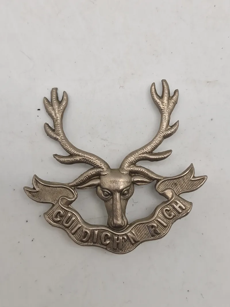 Originalt The Seaforth Highlanders – White Metal Cap Badge