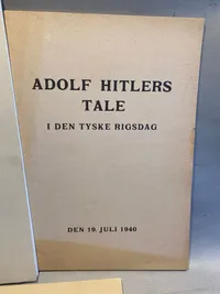 Samling originale eksemplarer af Adolf Hitlers taler på dansk - ww2