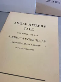 Samling originale eksemplarer af Adolf Hitlers taler på dansk - ww2