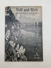 Originalt eks af Volk und Welt" (Folk og Verden) og undertitlen "Die Großzeitschrift der Anspruchsvollen" (Det store magasin for de krævende)