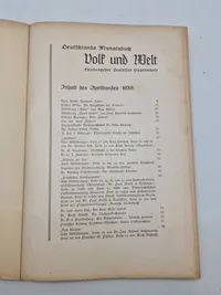 Originalt eks af Volk und Welt" (Folk og Verden) og undertitlen "Die Großzeitschrift der Anspruchsvollen" (Det store magasin for de krævende)