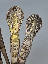 Samling juleskeer af ny/pletsølv