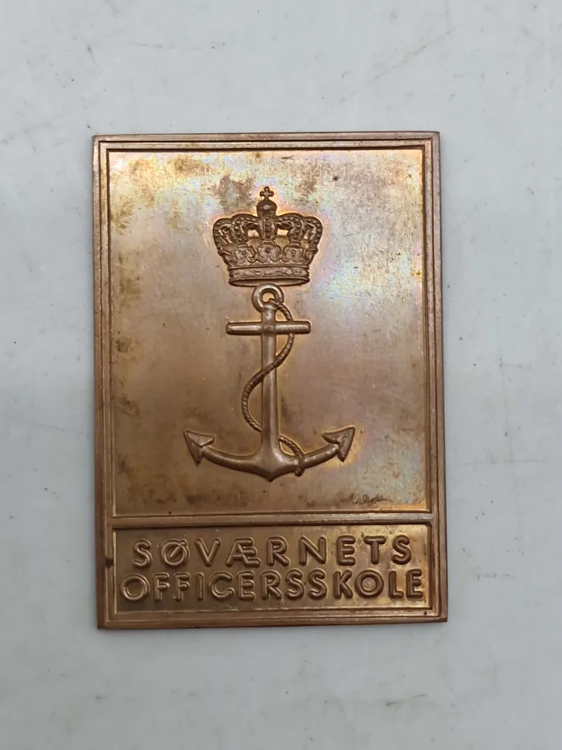 Original miniature plakette - søværnets officers skole (Rønne)