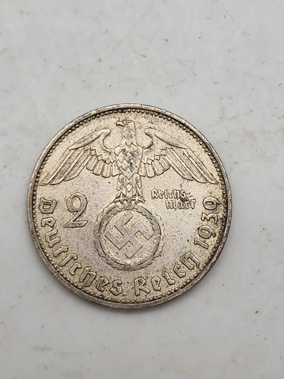 Original 2 Reichmark fra 1939 (Sølv)