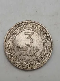 Originale tyske sølvmønter - bl.a. 5 Reichmark fra 1935 (bemærk de små hagekors)